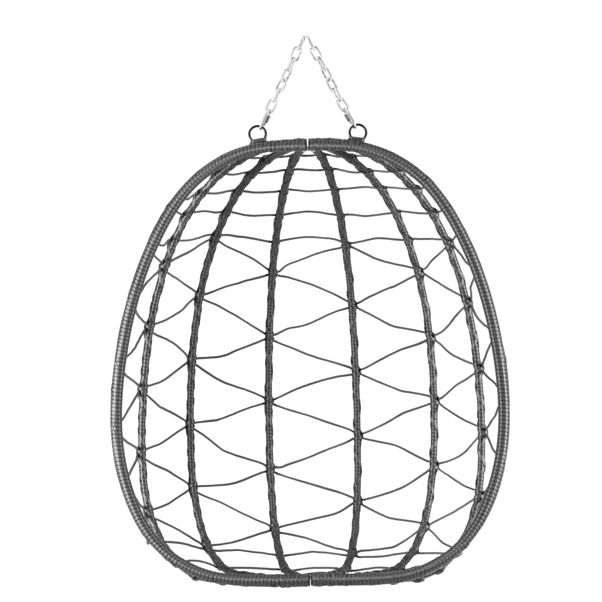 Fauteuil suspendu, assise ronde, structure comprise