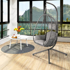 Fauteuil suspendu, assise ronde, structure comprise