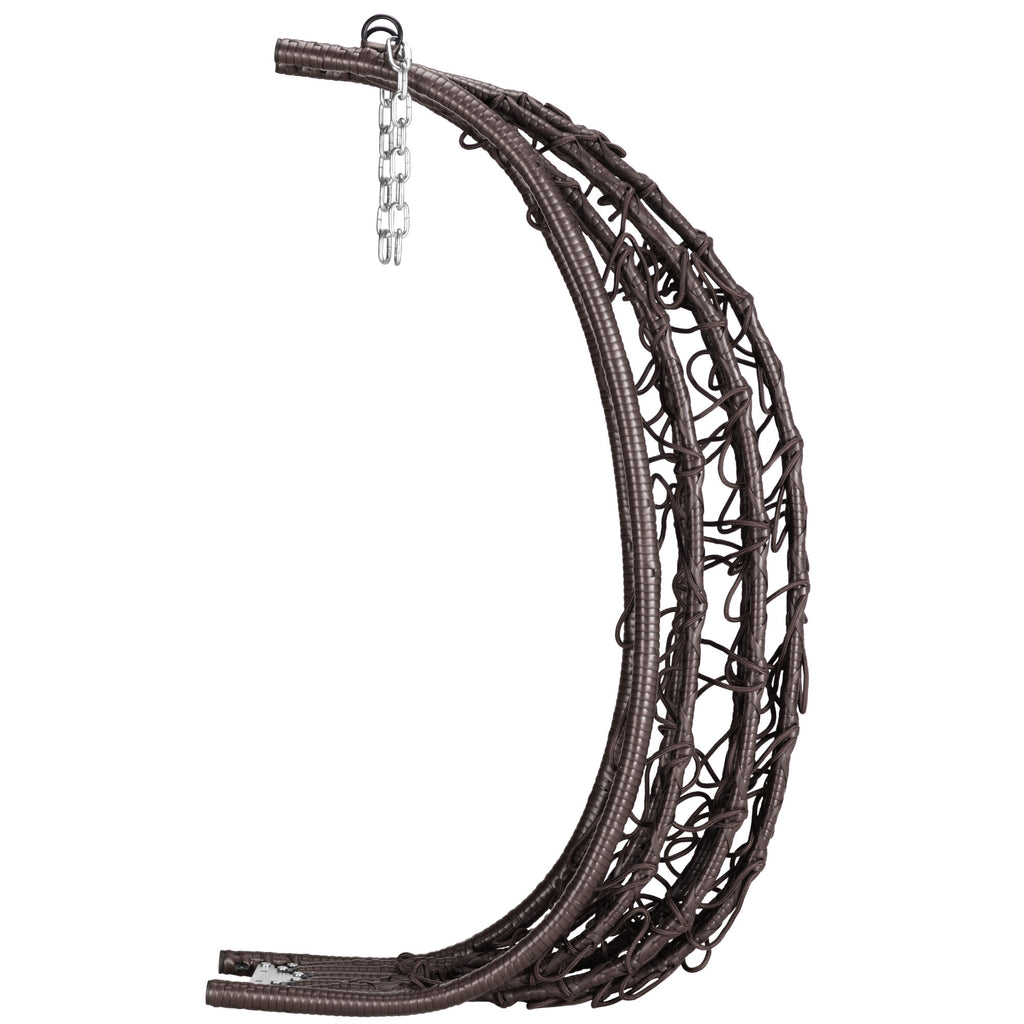 Fauteuil suspendu, assise ronde, structure comprise