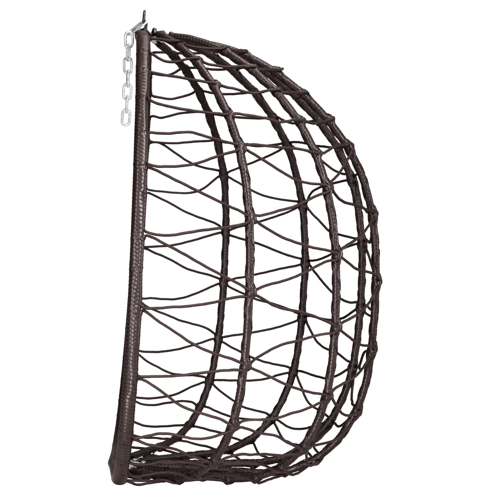 Fauteuil suspendu, assise ronde, structure comprise