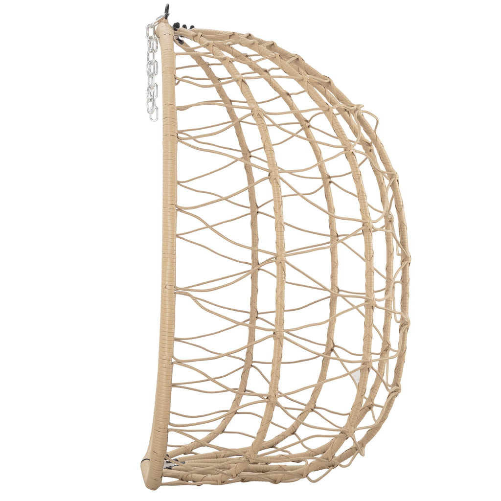 Fauteuil suspendu, assise ronde, structure comprise