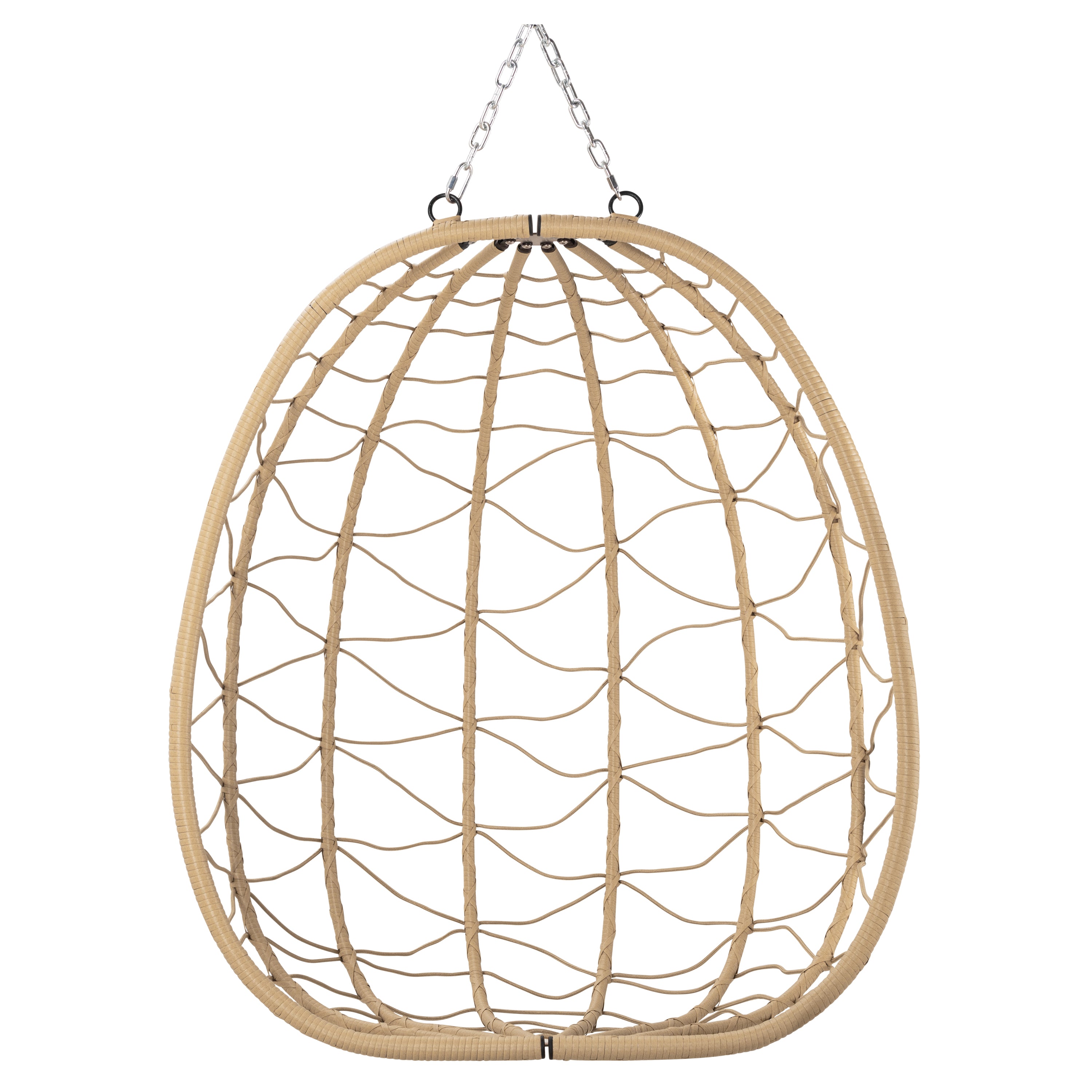 Fauteuil suspendu, assise ronde, structure comprise