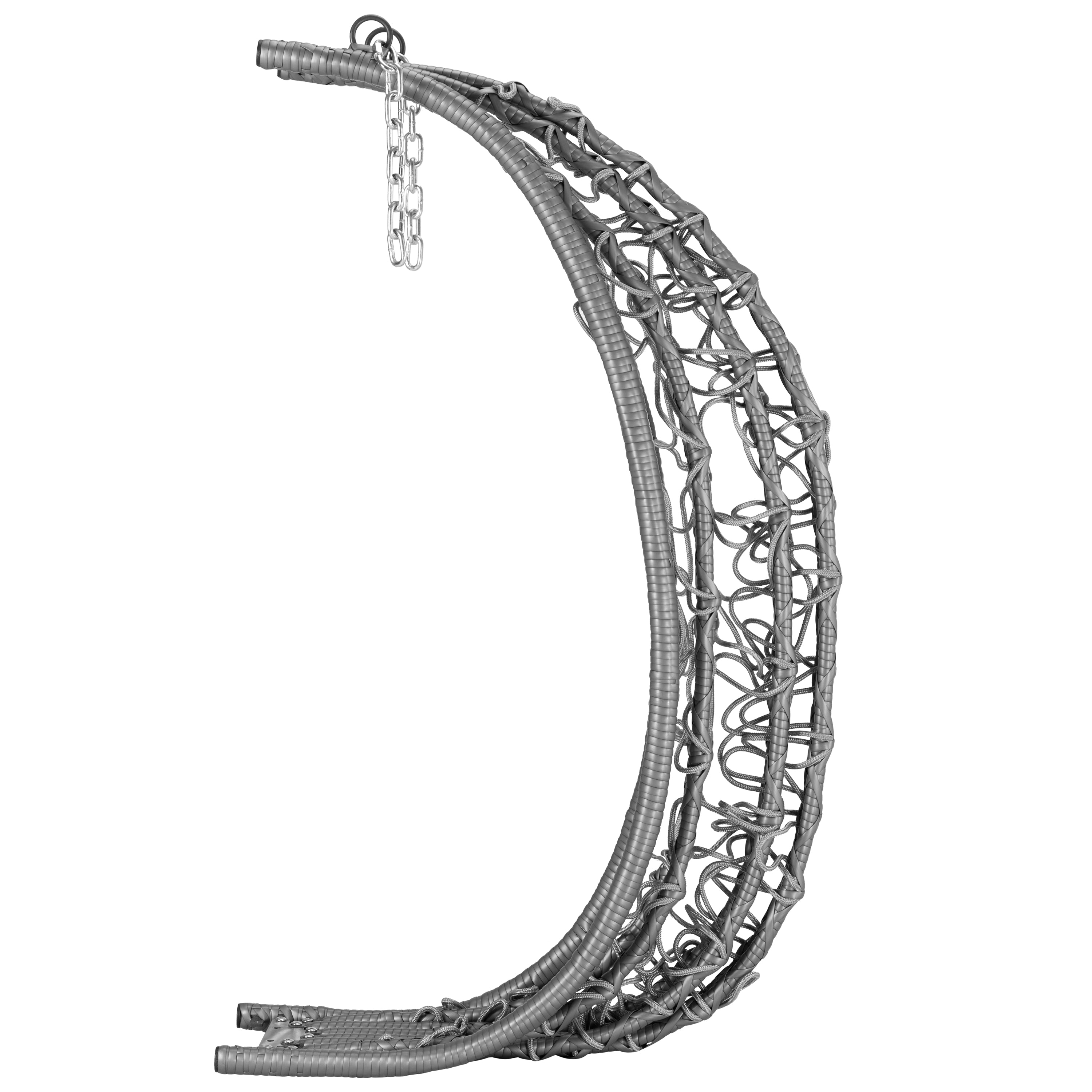 Fauteuil suspendu, assise ronde, structure comprise