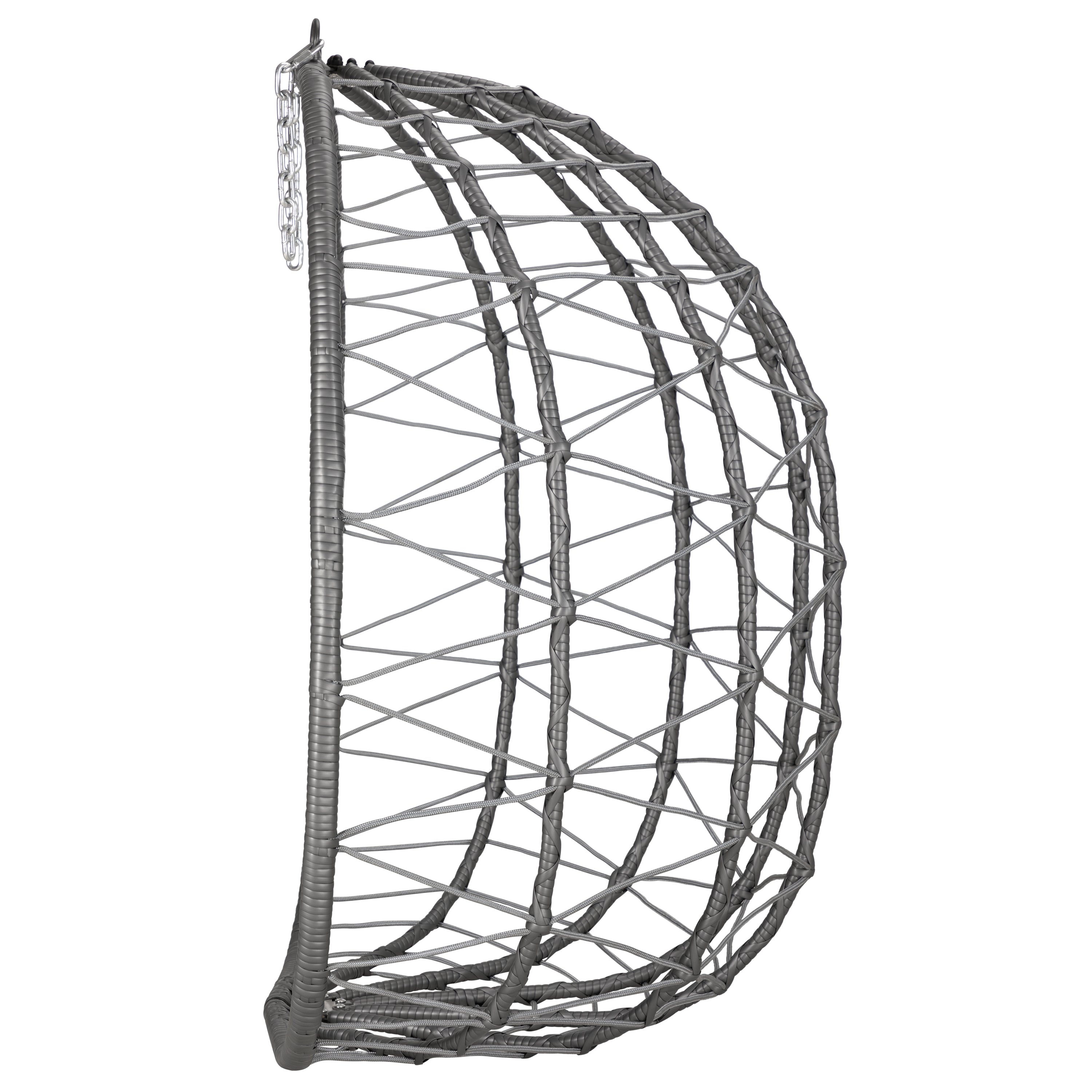 Fauteuil suspendu, assise ronde, structure comprise