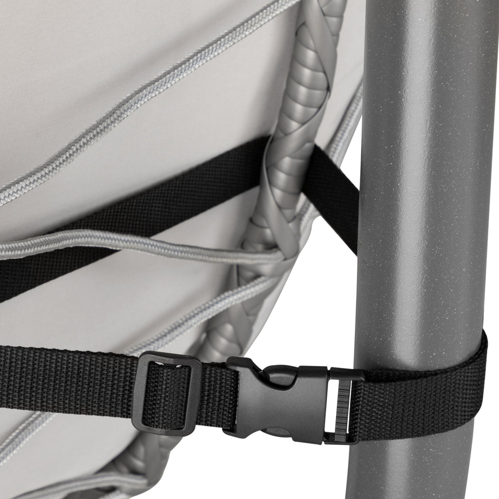 Fauteuil suspendu, assise ronde, structure comprise