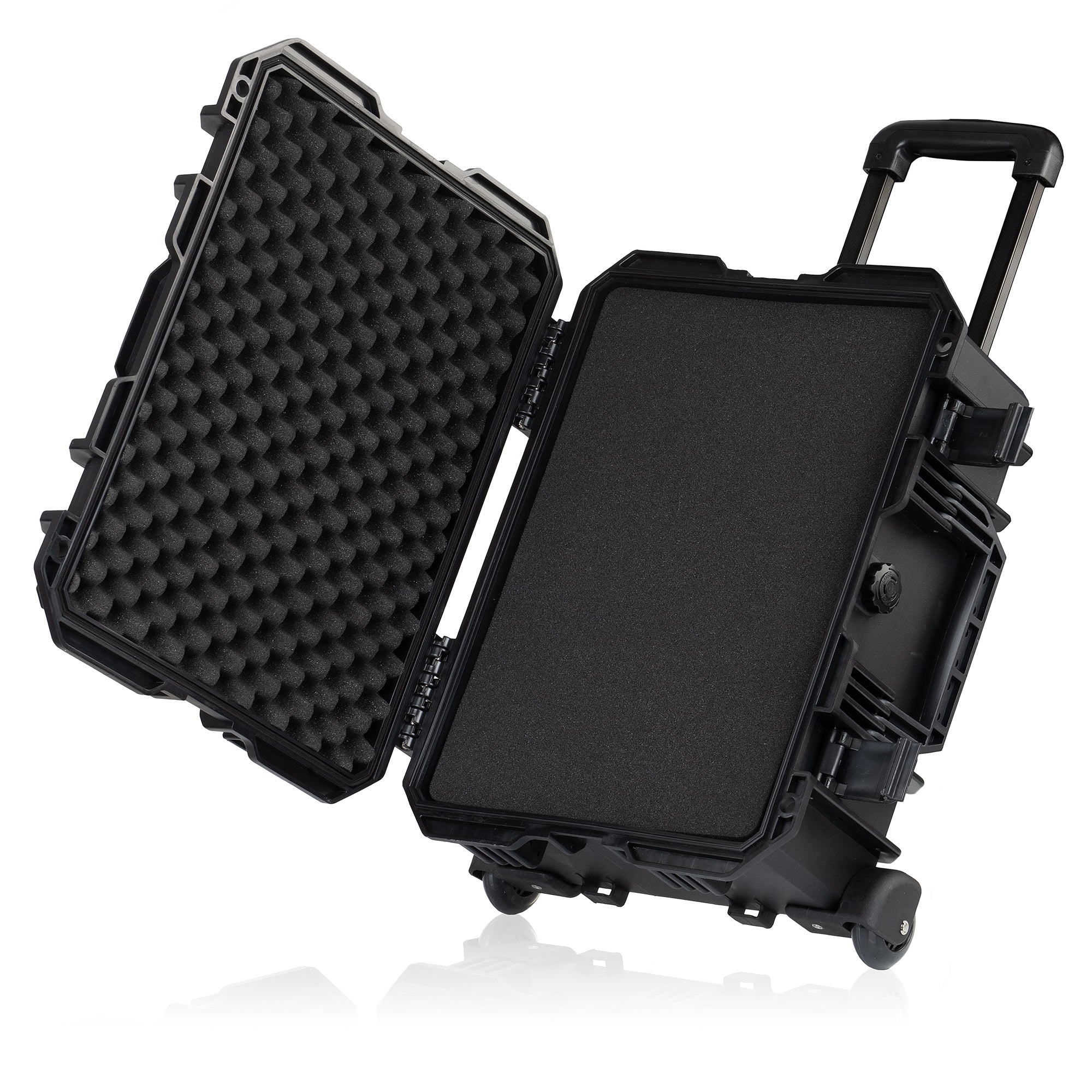 Transport case, 18 liters, including foam padding and wheels