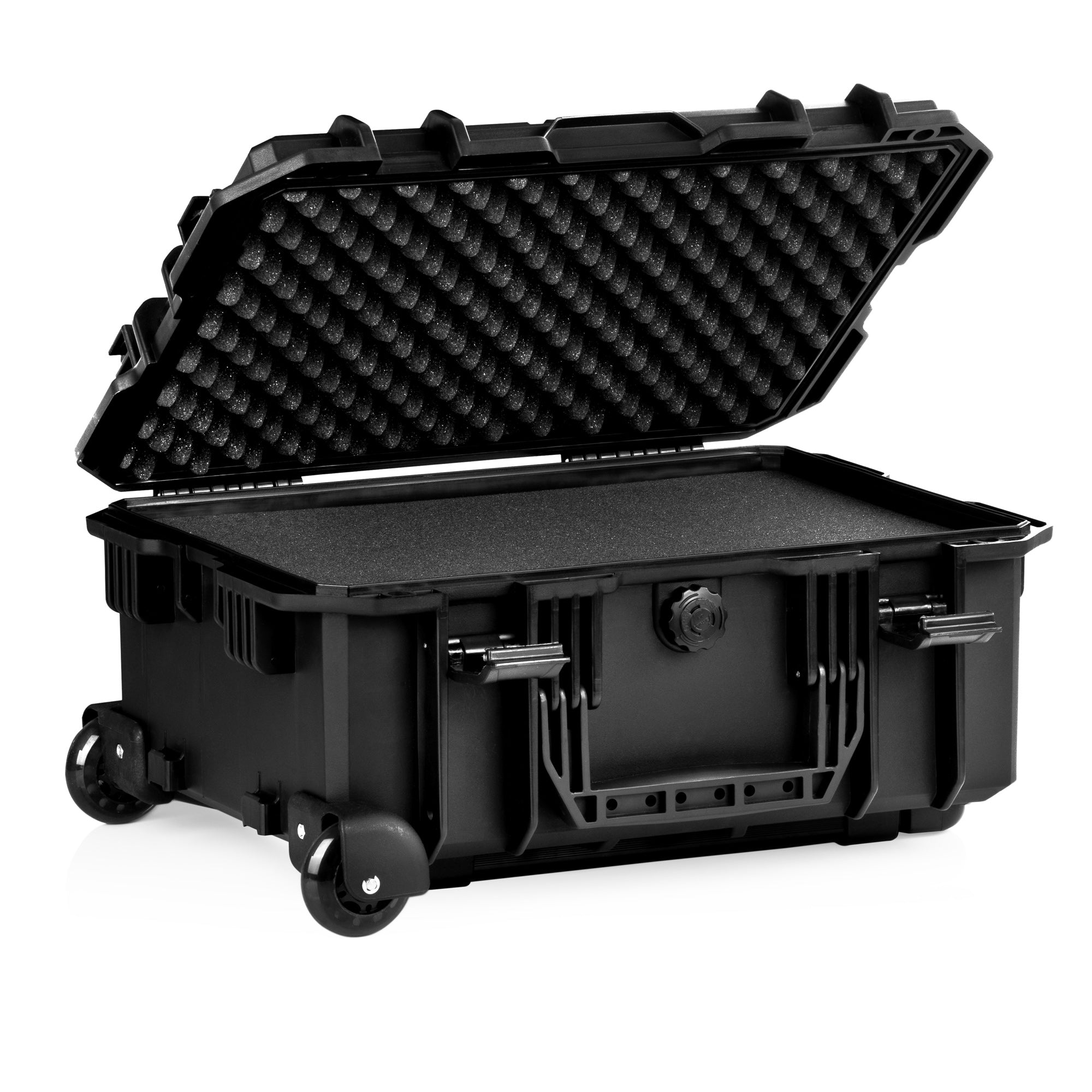 Transport case, 18 liters, including foam padding and wheels