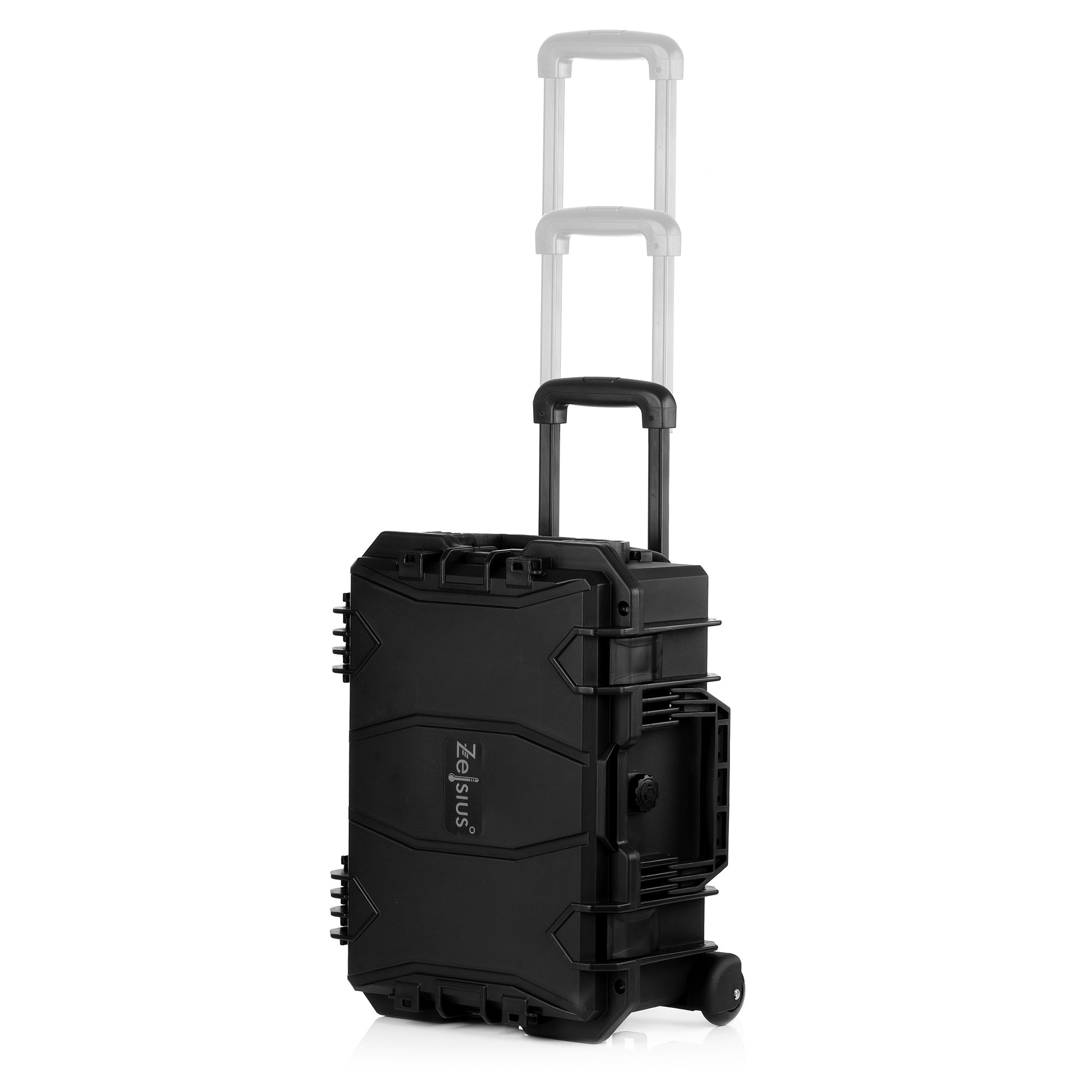 Transport case, 18 liters, including foam padding and wheels