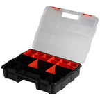 Valise de transport de 18 litres, comprenant un compartiment pour outils et des roues.