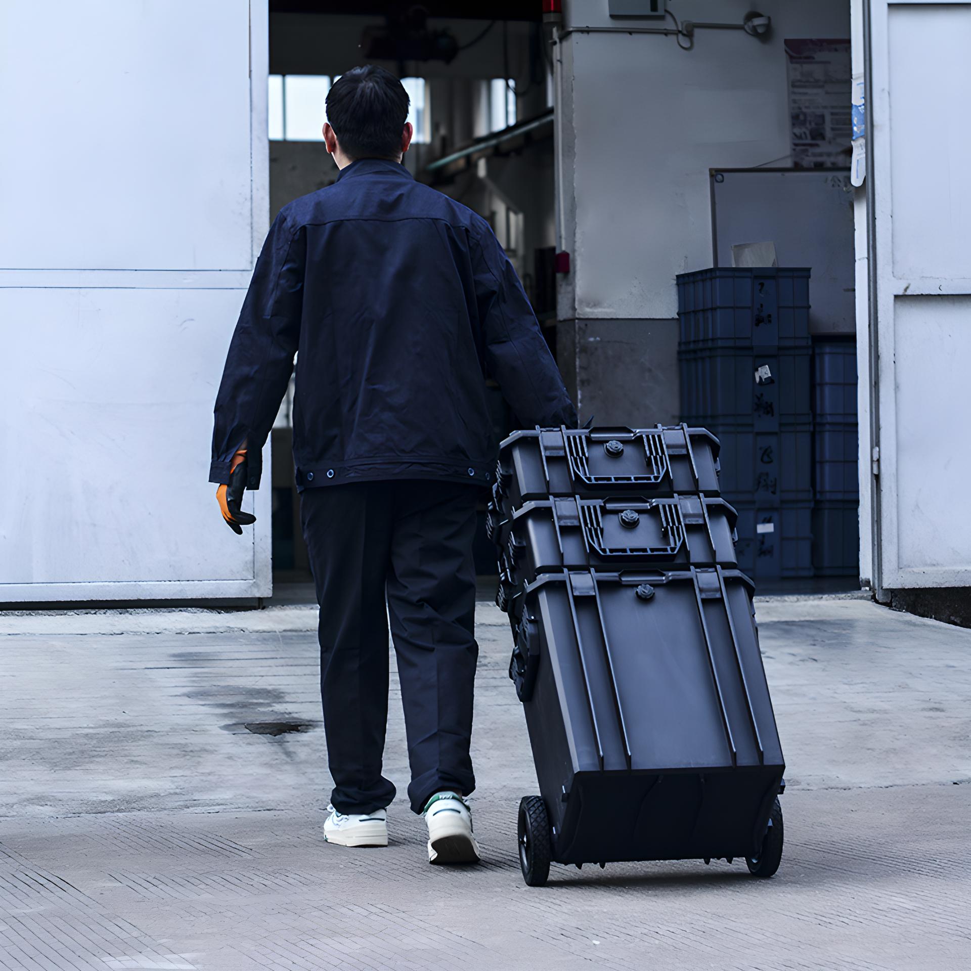 Transport case, 55.5 liters, including wheels