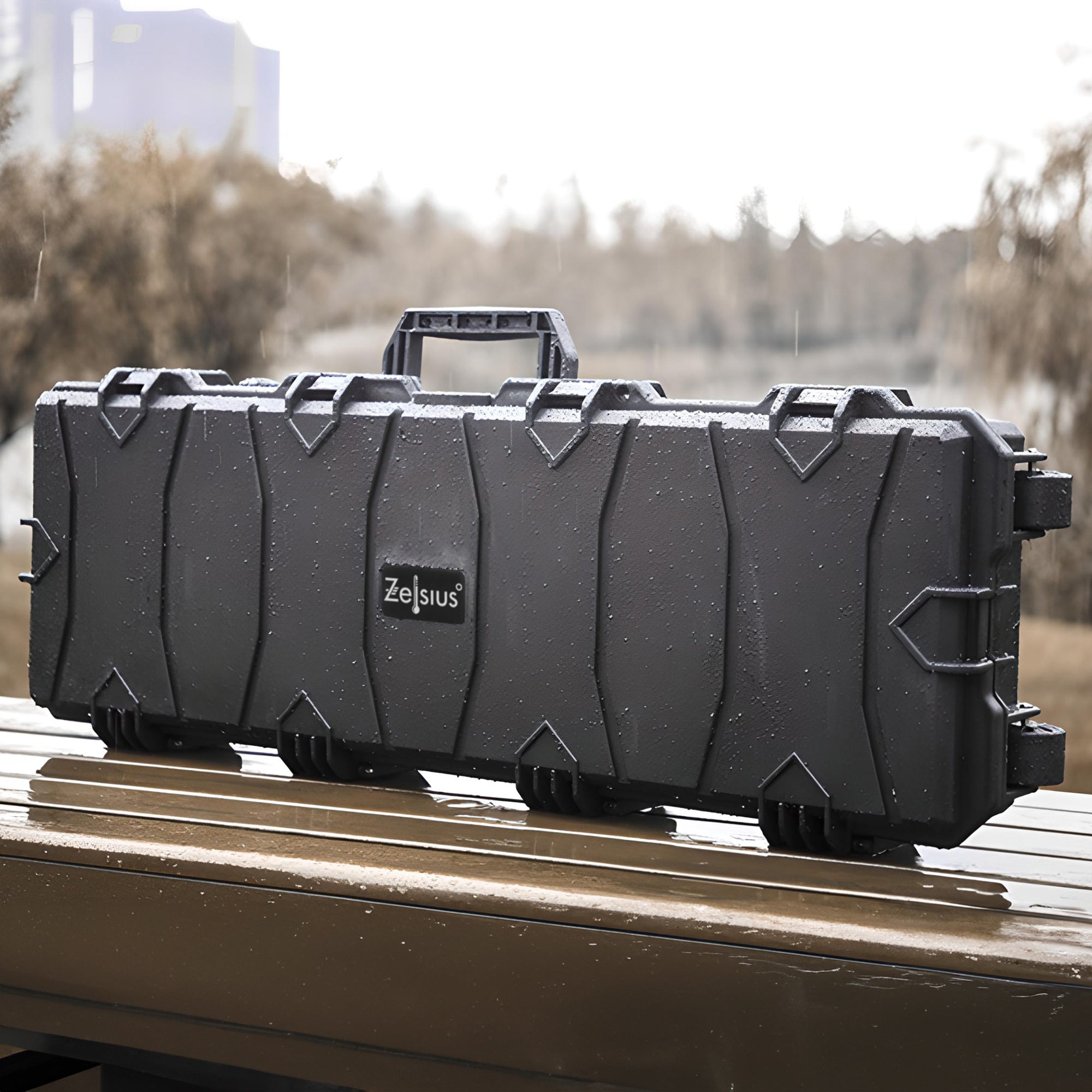 Gun case for long guns, 23.5 liters, including foam padding and TSA combination lock