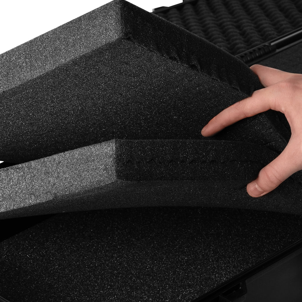 Gun case for long guns, 23.5 liters, including foam padding and TSA combination lock