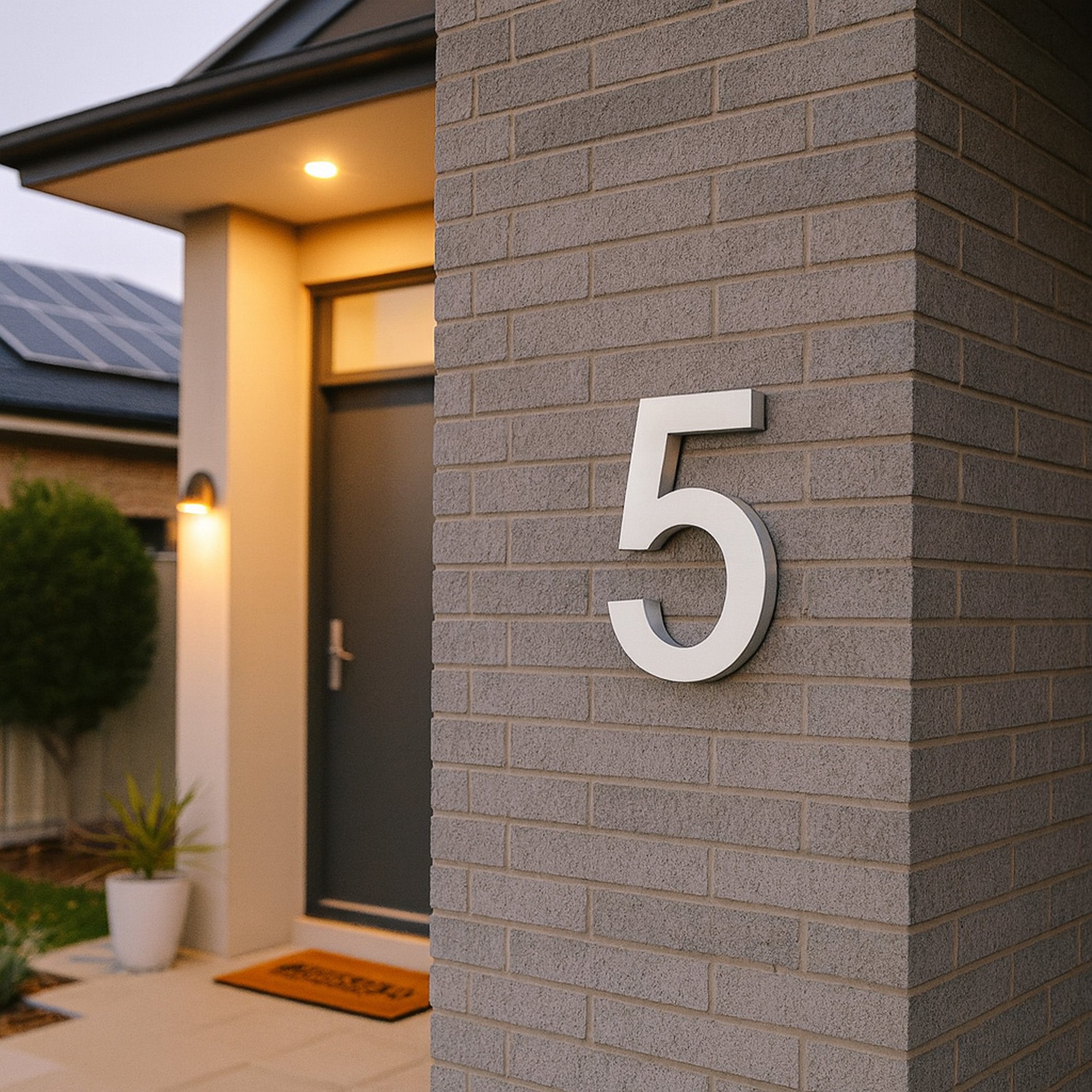 Hausnummer „0-9“, Edelstahl