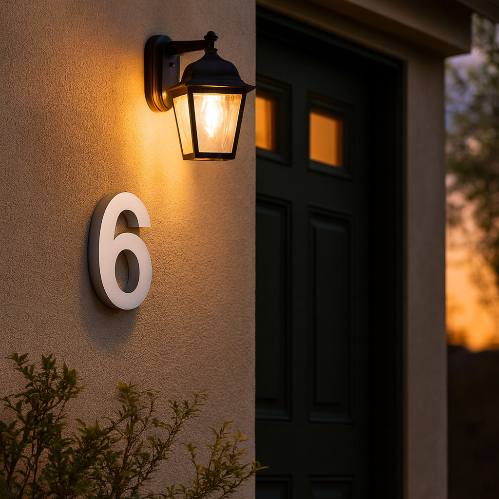 Hausnummer „0-9“, Edelstahl