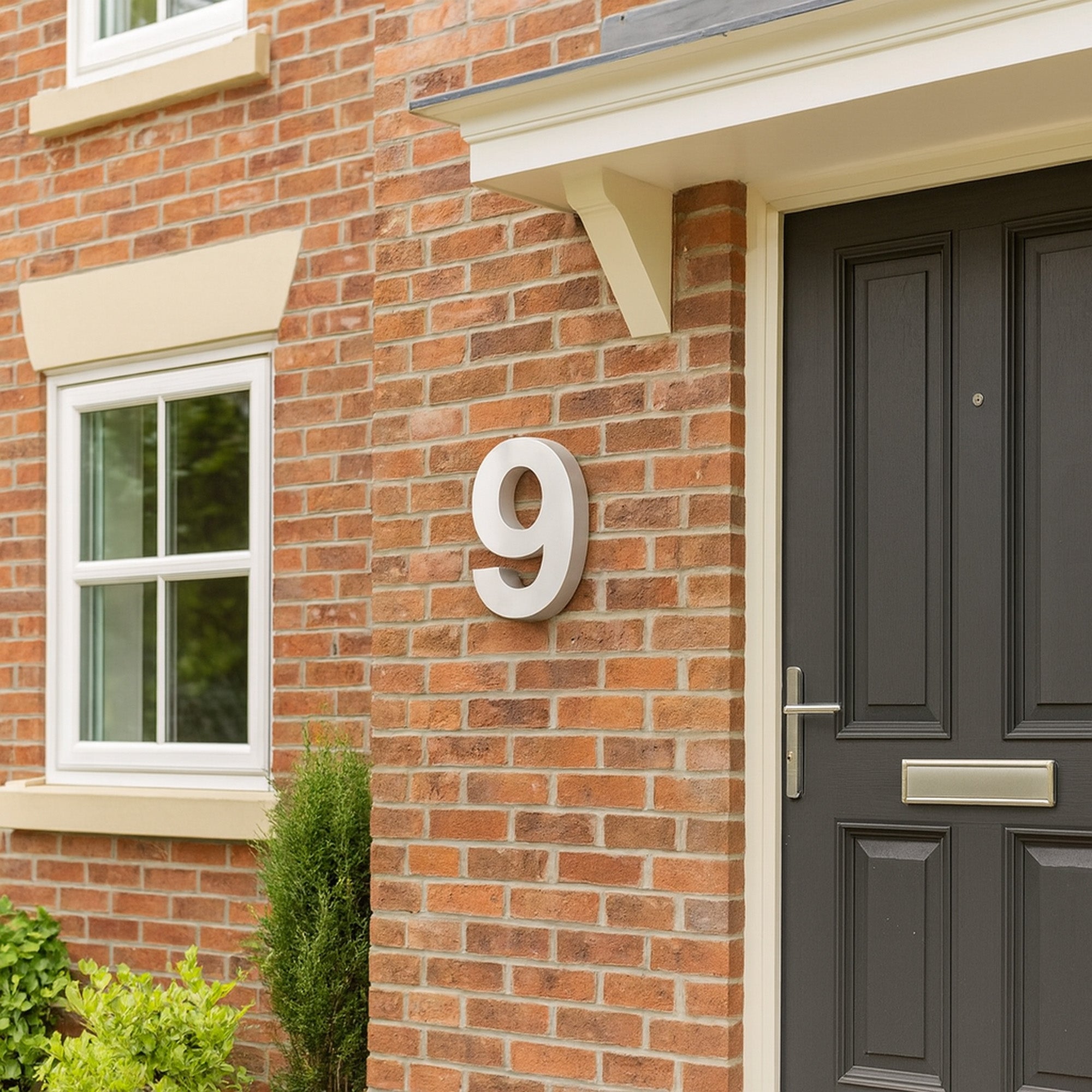 Hausnummer „0-9“, Edelstahl