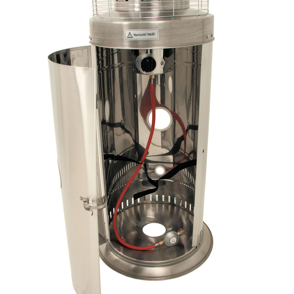 Gas patio heater "Graz", Ø 43 x 152 cm, 10 kW, stainless steel