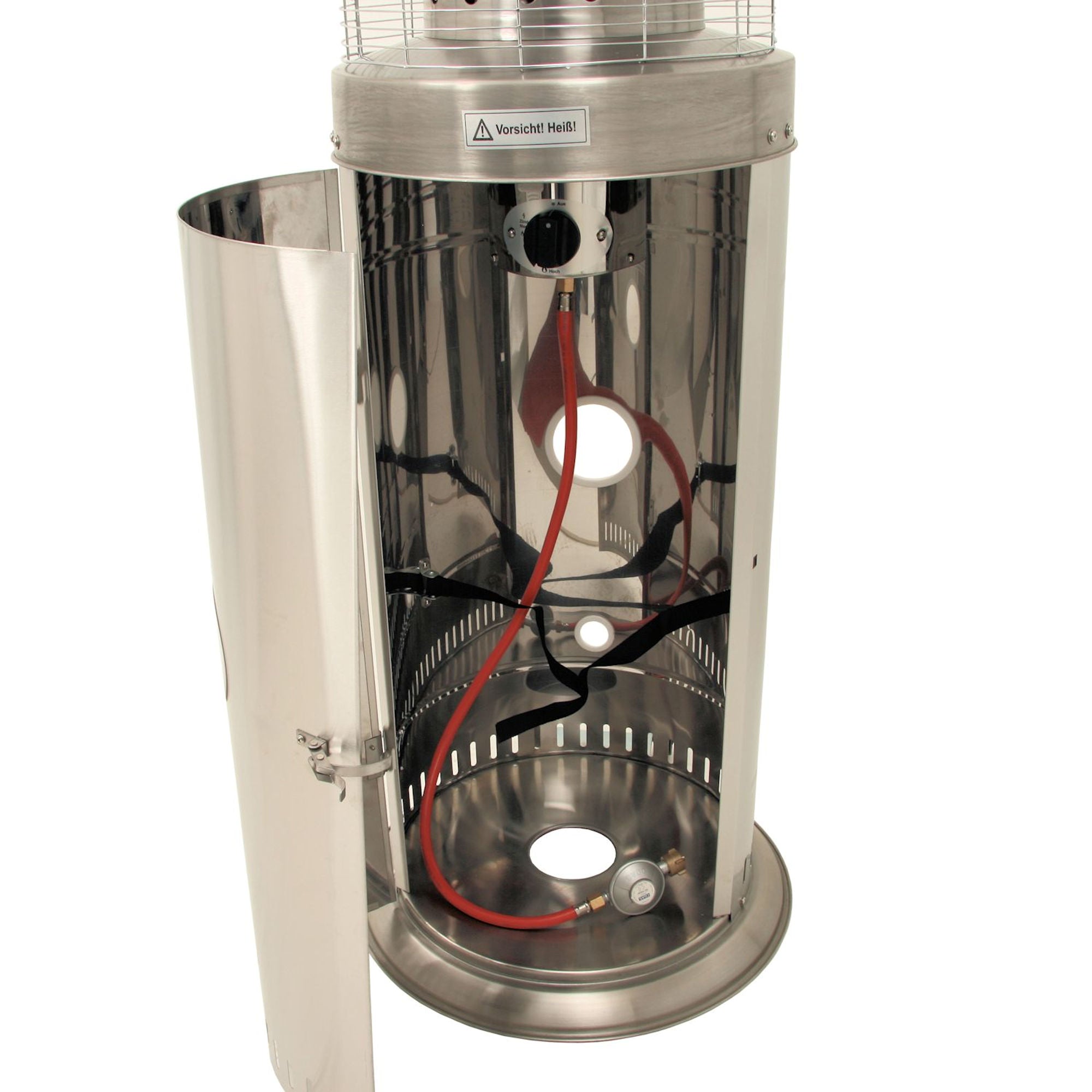 Gas patio heater "Graz", Ø 43 x 152 cm, 10 kW, stainless steel