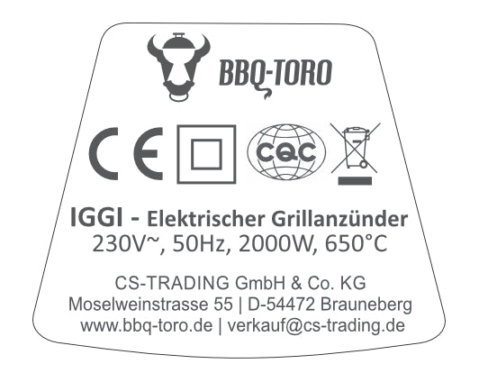 Allume-grill électrique « IGG », 2000 W, 650 °C