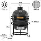 Kamado Holzkohlegrill "HAIIRO", Ø 32 cm, inkl.Grillrost und Thermometer