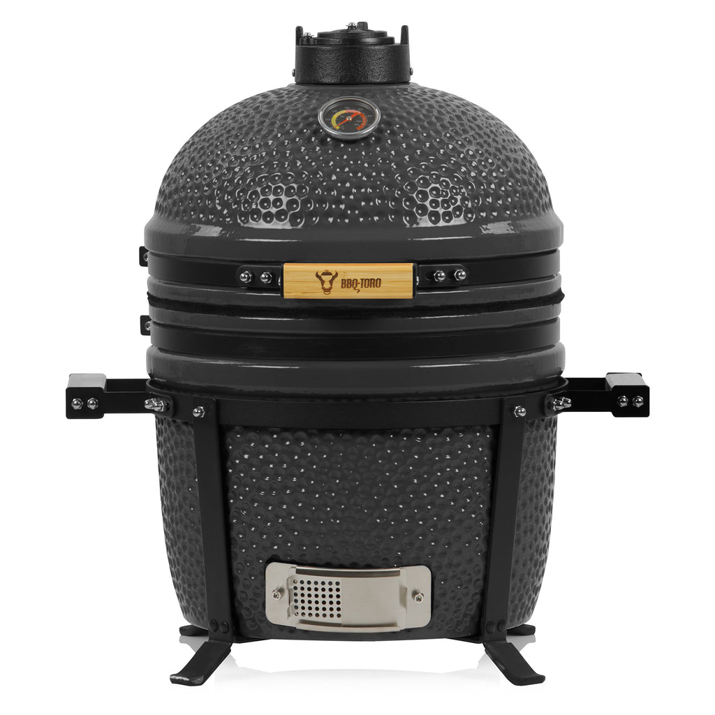 Kamado charcoal grill "SHIRO", Ø 39 cm, incl. thermometer and wooden handles