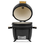 Kamado Holzkohlegrill "SHIRO", Ø 39 cm, inkl. Thermometer und Holzgriffen