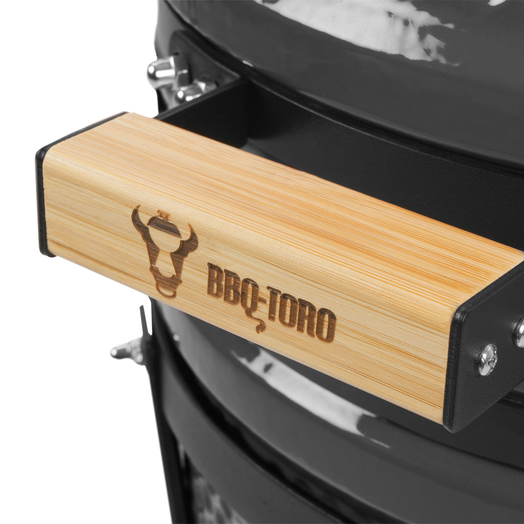 Kamado charcoal grill "SHIRO", Ø 39 cm, incl. thermometer and wooden handles