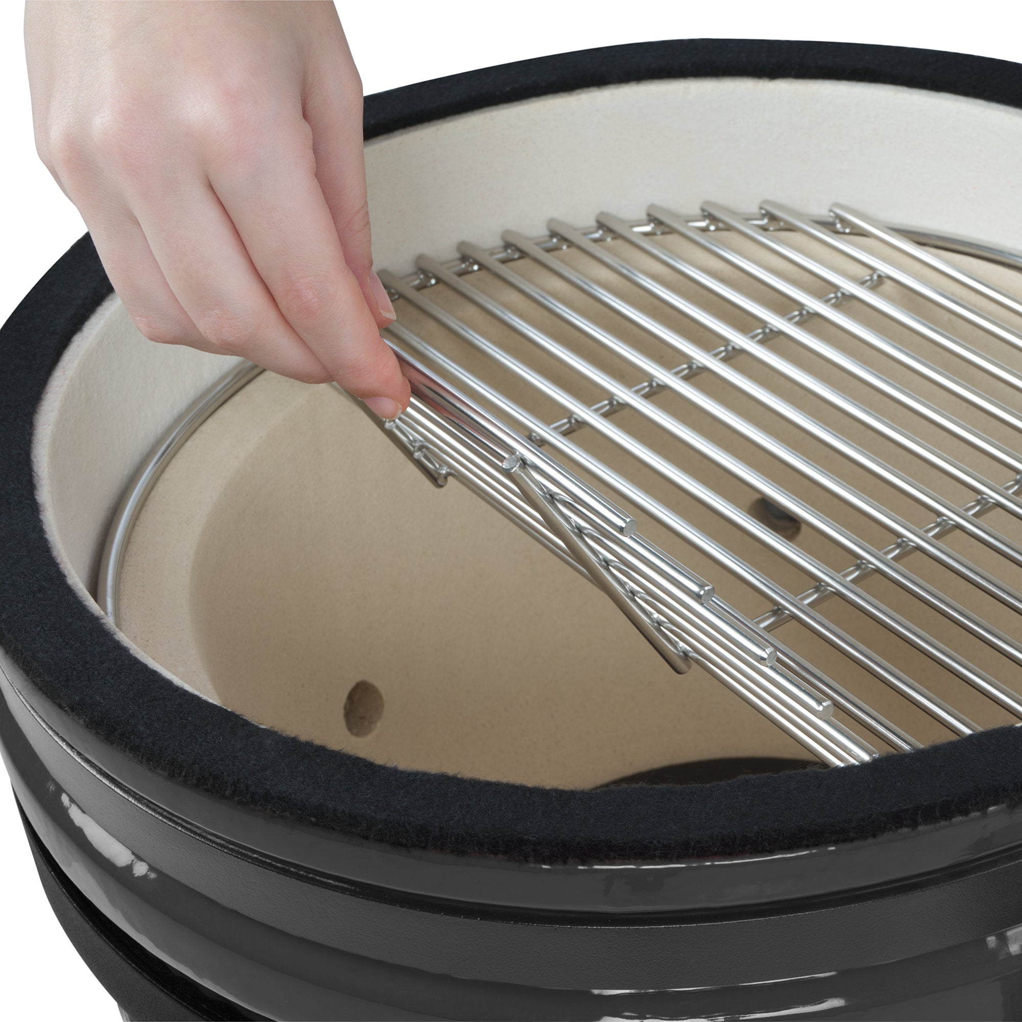 Kamado charcoal grill "SHIRO", Ø 39 cm, incl. thermometer and wooden handles