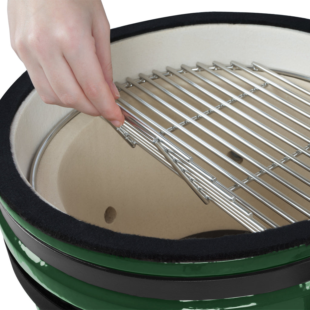 Kamado charcoal grill "SHIRO", Ø 39 cm, incl. thermometer and wooden handles