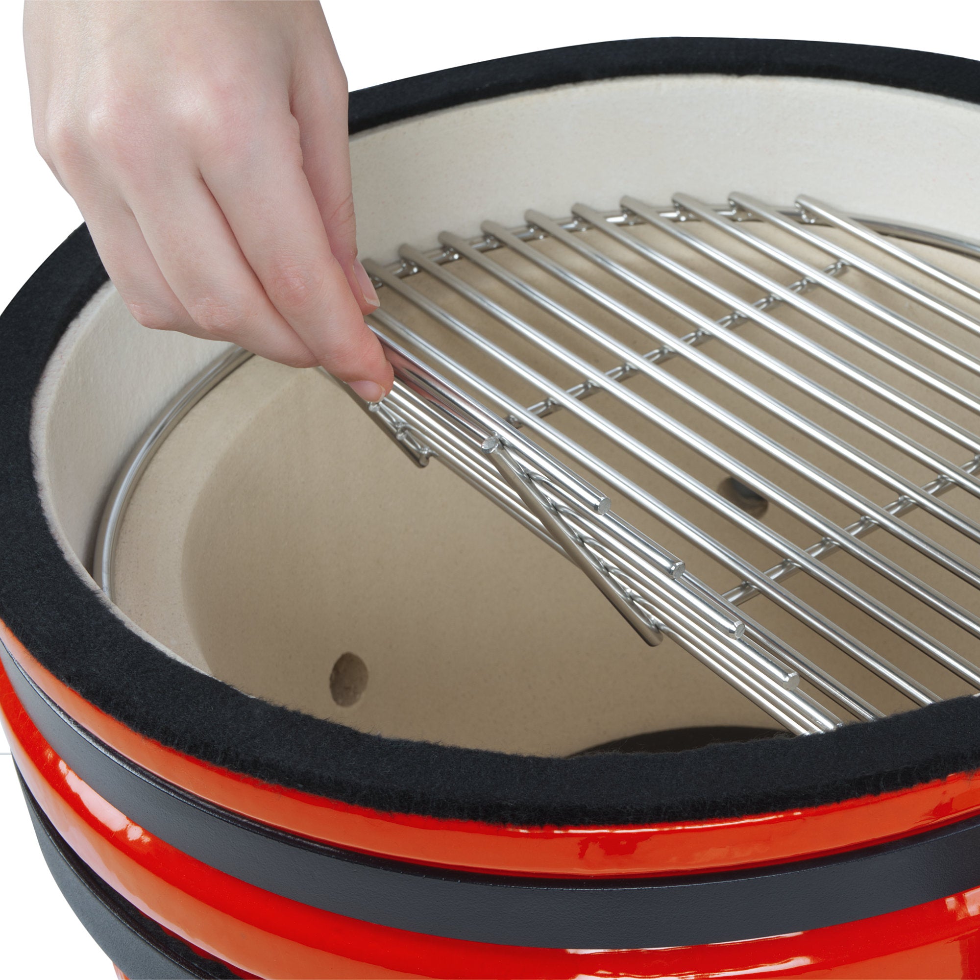 Kamado charcoal grill "SHIRO", Ø 39 cm, incl. thermometer and wooden handles