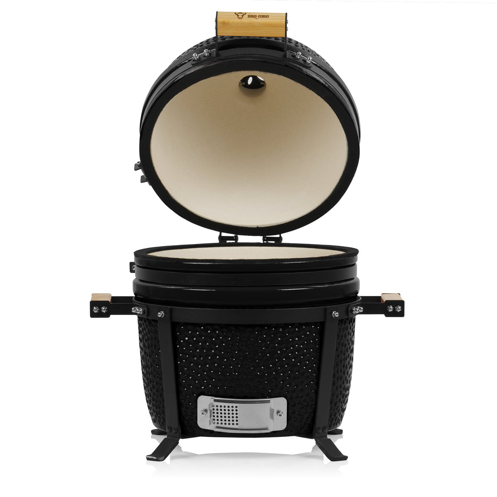 Kamado charcoal grill "SHIRO", Ø 39 cm, incl. thermometer and wooden handles