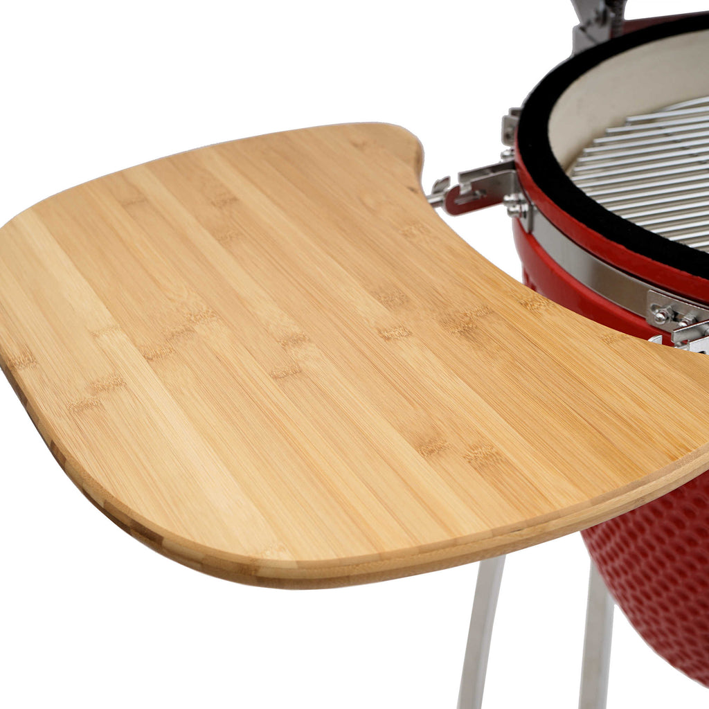 Barbecue à charbon de bois Kamado BBQ-Toro Ø 46 cm « KURO » avec étagère en bambou et thermomètre, gris