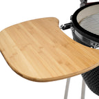 Barbecue à charbon de bois Kamado BBQ-Toro Ø 46 cm « KURO » avec étagère en bambou et thermomètre, gris
