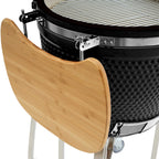 Barbecue à charbon de bois Kamado BBQ-Toro Ø 46 cm « KURO » avec étagère en bambou et thermomètre, gris