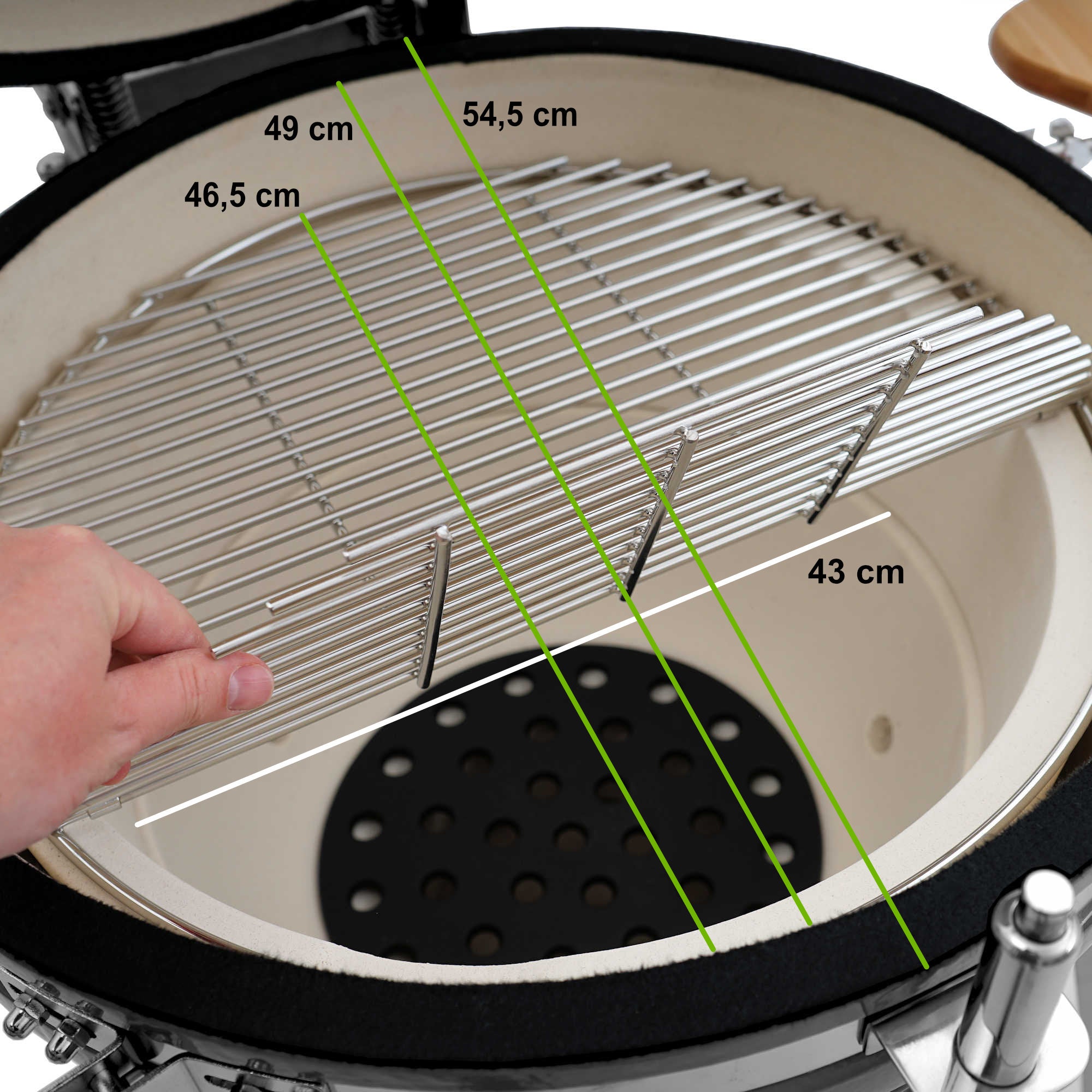 Barbecue à charbon de bois Kamado « KURO », Ø 52 cm, avec grille et thermomètre