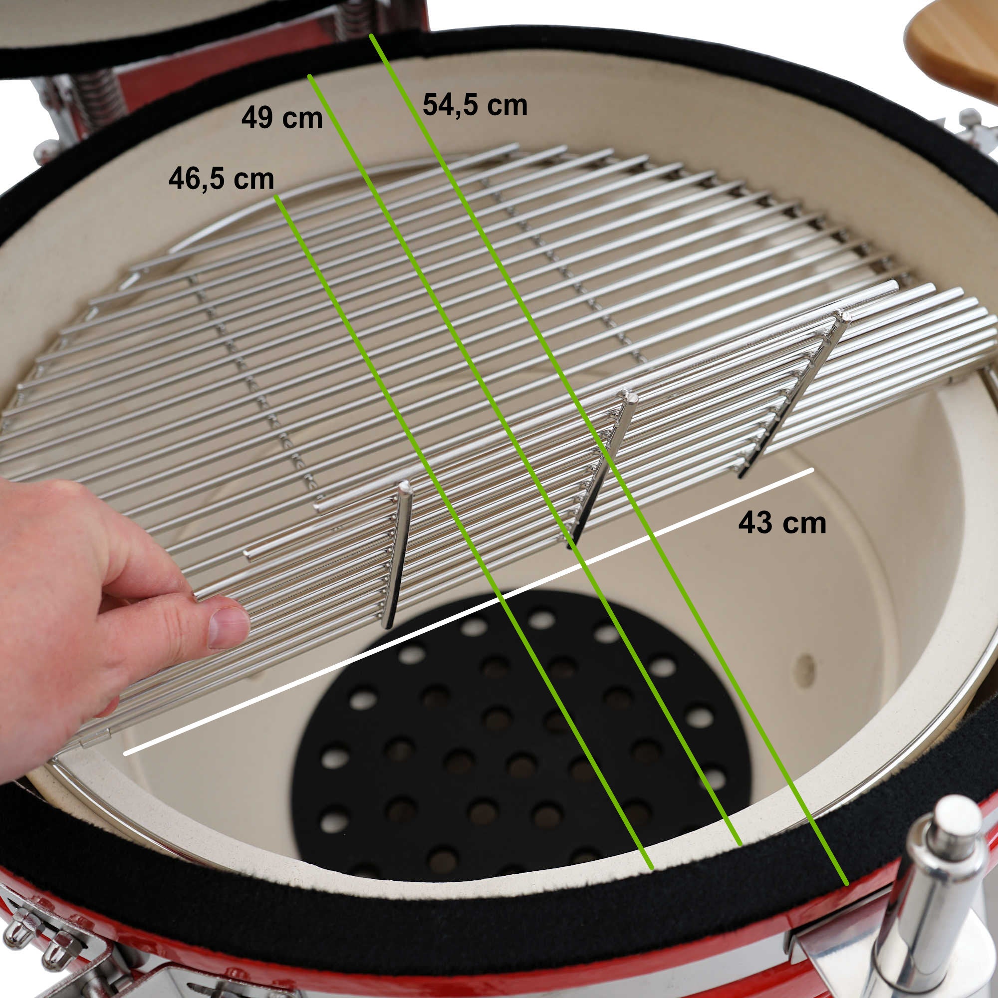 Barbecue à charbon de bois Kamado « KURO », Ø 52 cm, avec grille et thermomètre