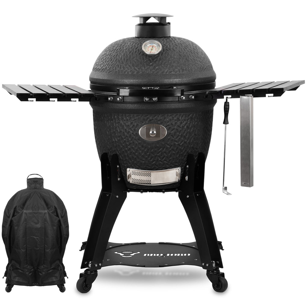 Kamado charcoal grill "Yoru", Ø 56cm, incl. thermometer, wheels