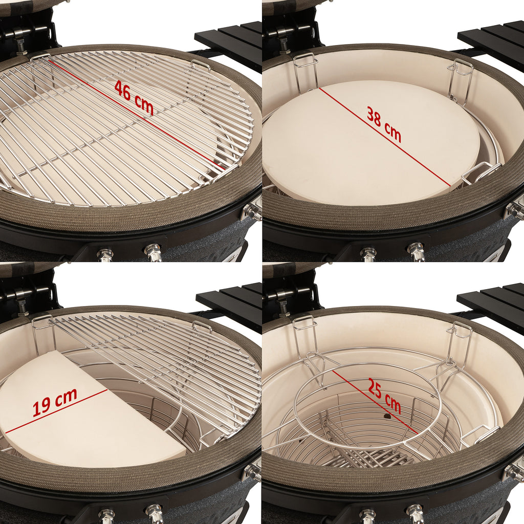Kamado charcoal grill "Yoru", Ø 56cm, incl. thermometer, wheels