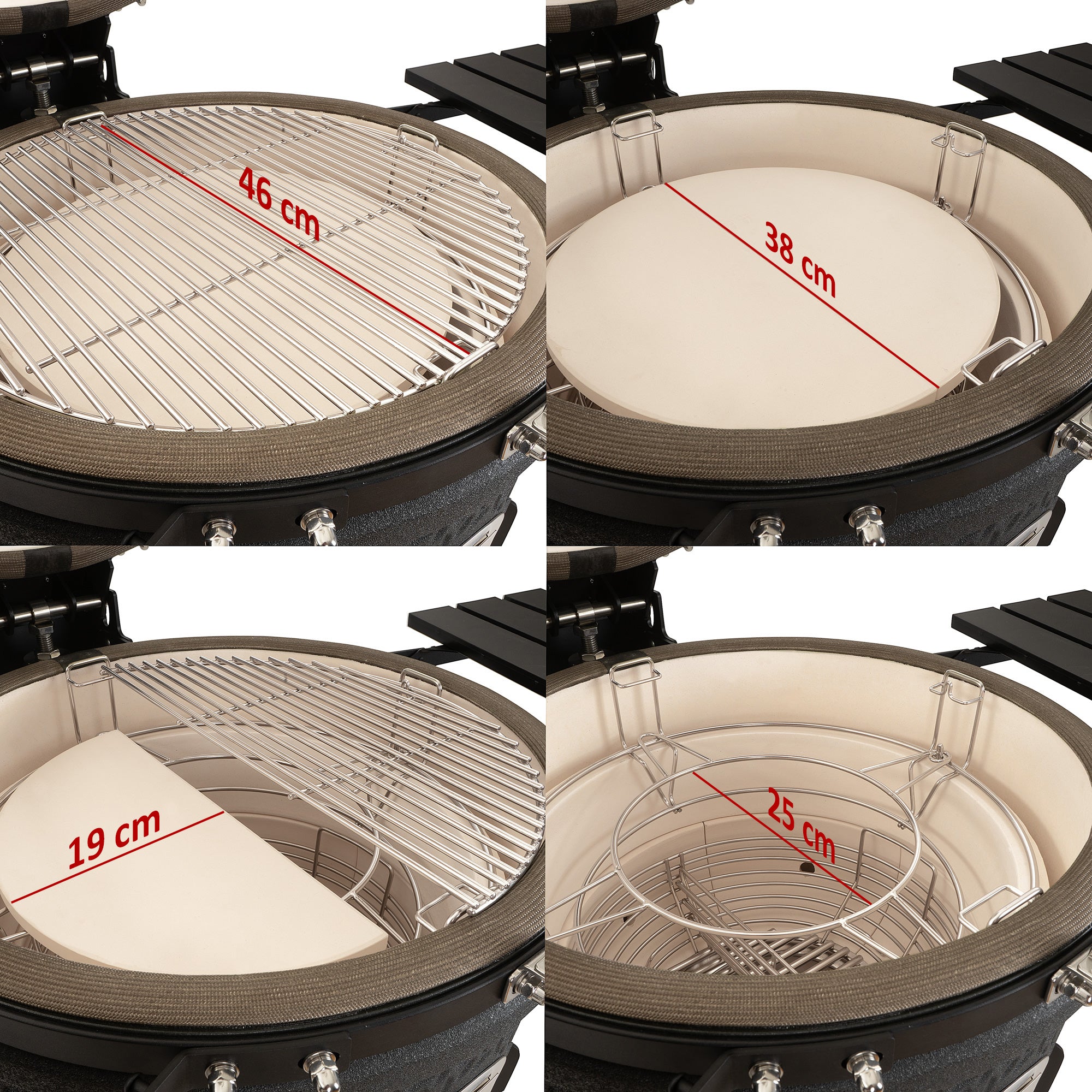 Kamado charcoal grill "Yoru", Ø 56cm, incl. thermometer, wheels