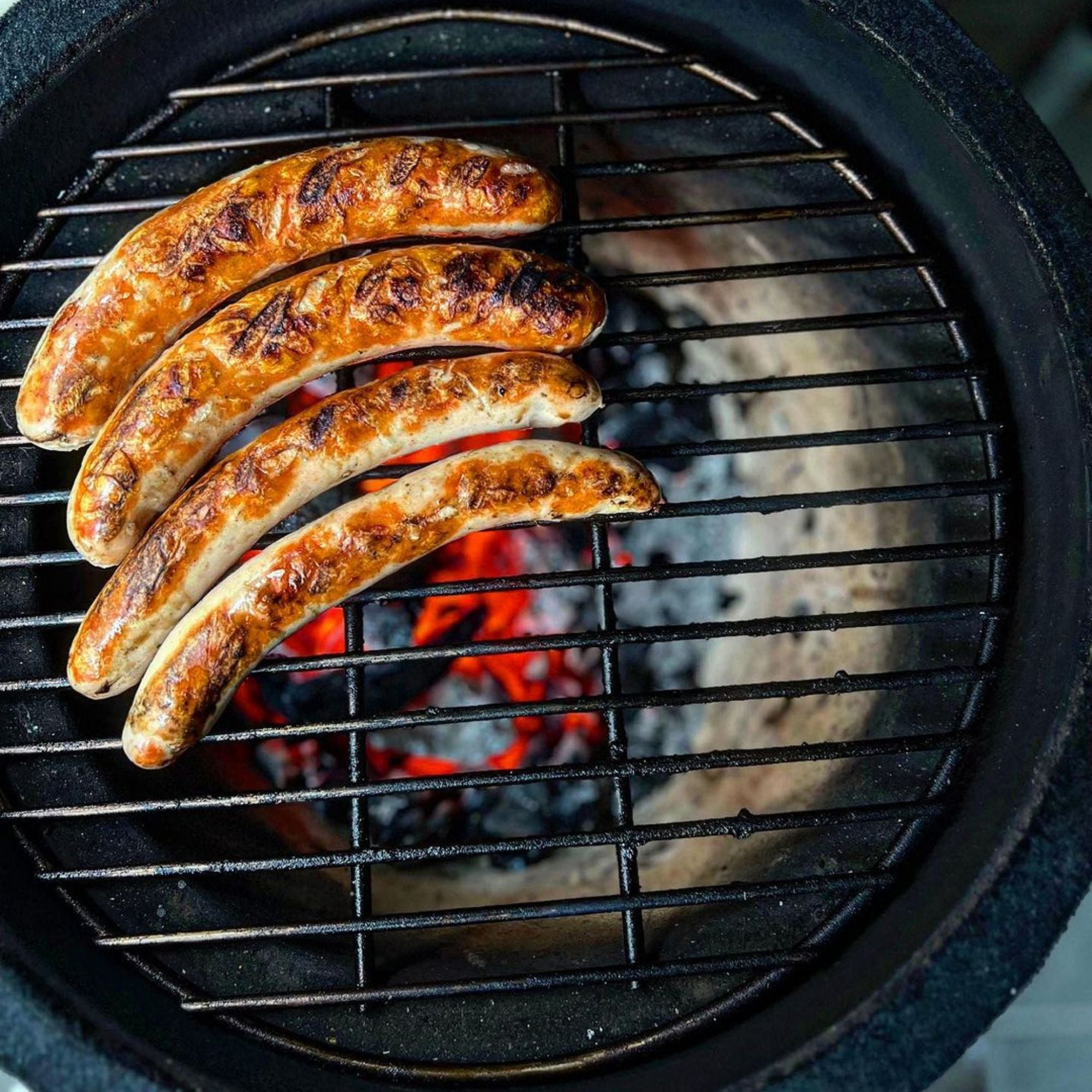 Barbecue à charbon Kamado « SHIRO », Ø 39 cm, avec thermomètre et poignées en bois
