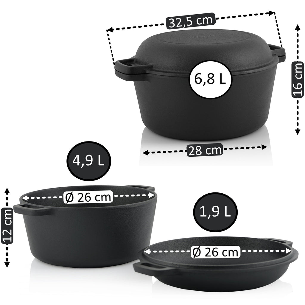 Pot, 6.8 liters, cast iron