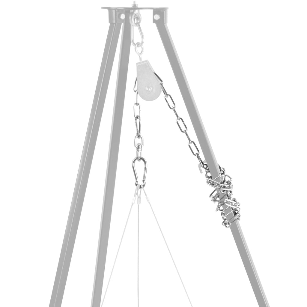 Chaîne pour barbecue pivotant, 140 cm, acier inoxydable, avec pivot