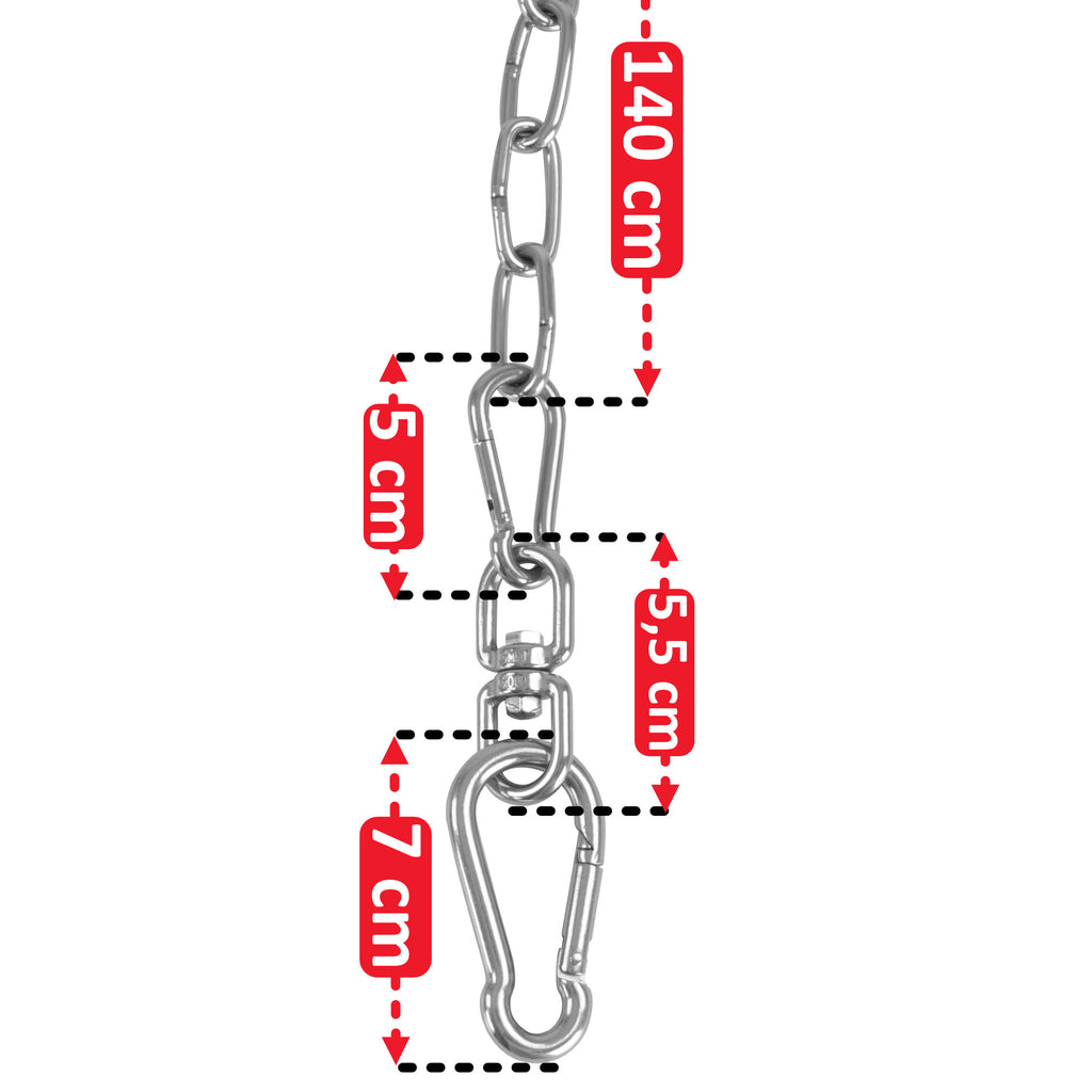 Chaîne pour barbecue pivotant, 140 cm, acier inoxydable, avec pivot