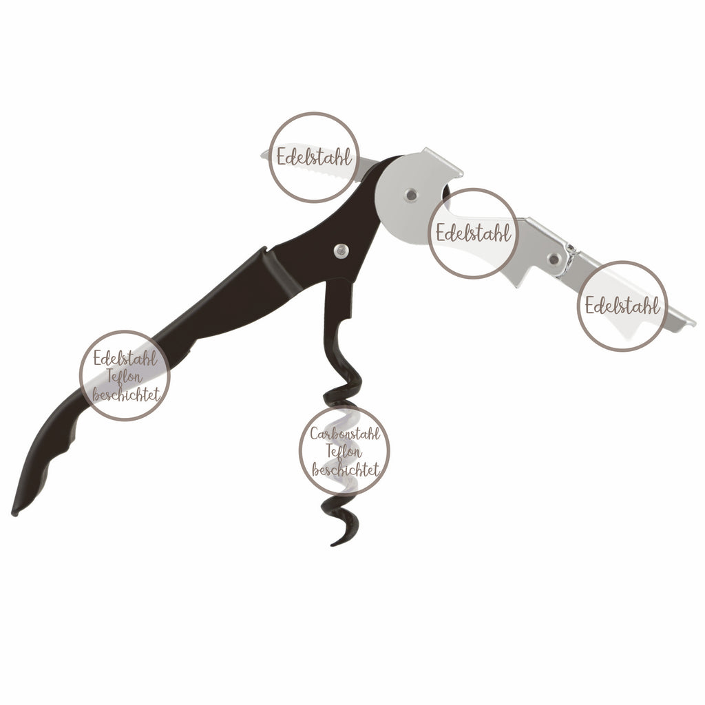 Service de table comprenant 2 verres à vin, un rafraîchisseur de bouteille et un couteau de serveur