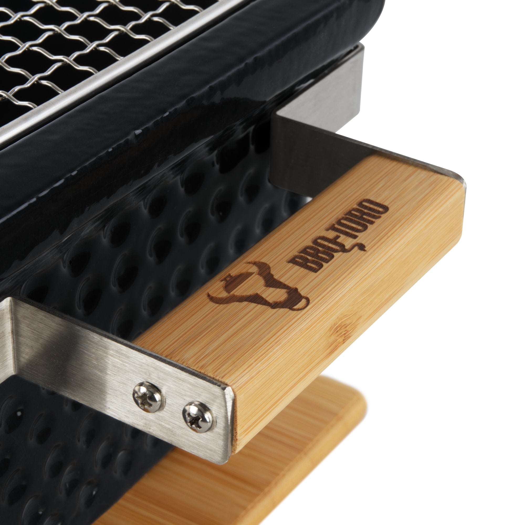 Holzkohletischgrill, Keramik, inkl. Holzunterlage