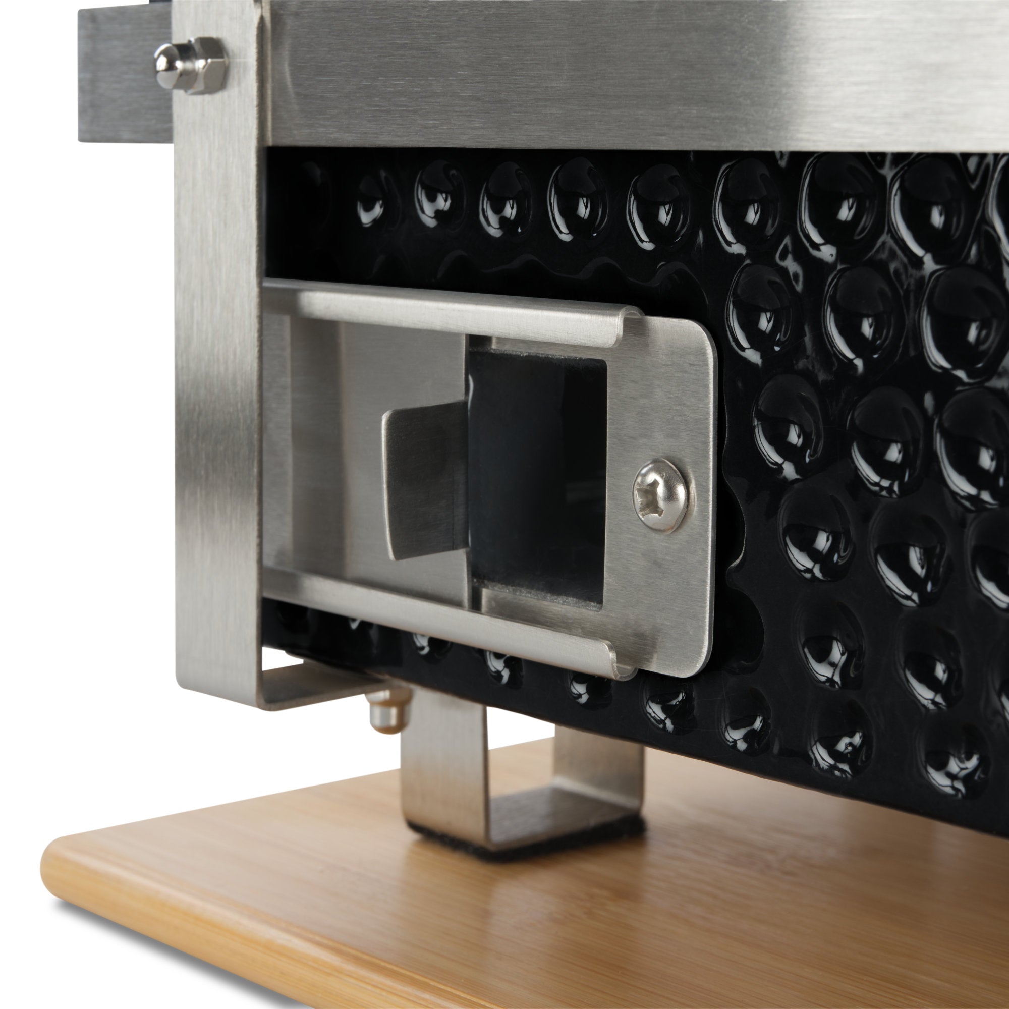 Holzkohletischgrill, Keramik, inkl. Holzunterlage