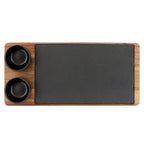 Serving board, set of 2, including slate plate and dip bowl, sushi board