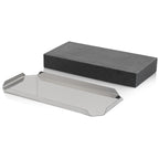 Pierre de lave, 20 x 10 x 3 cm, plateau en acier inoxydable inclus