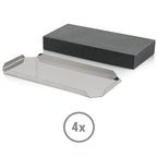 Pierre de lave, 20 x 10 x 3 cm, plateau en acier inoxydable inclus