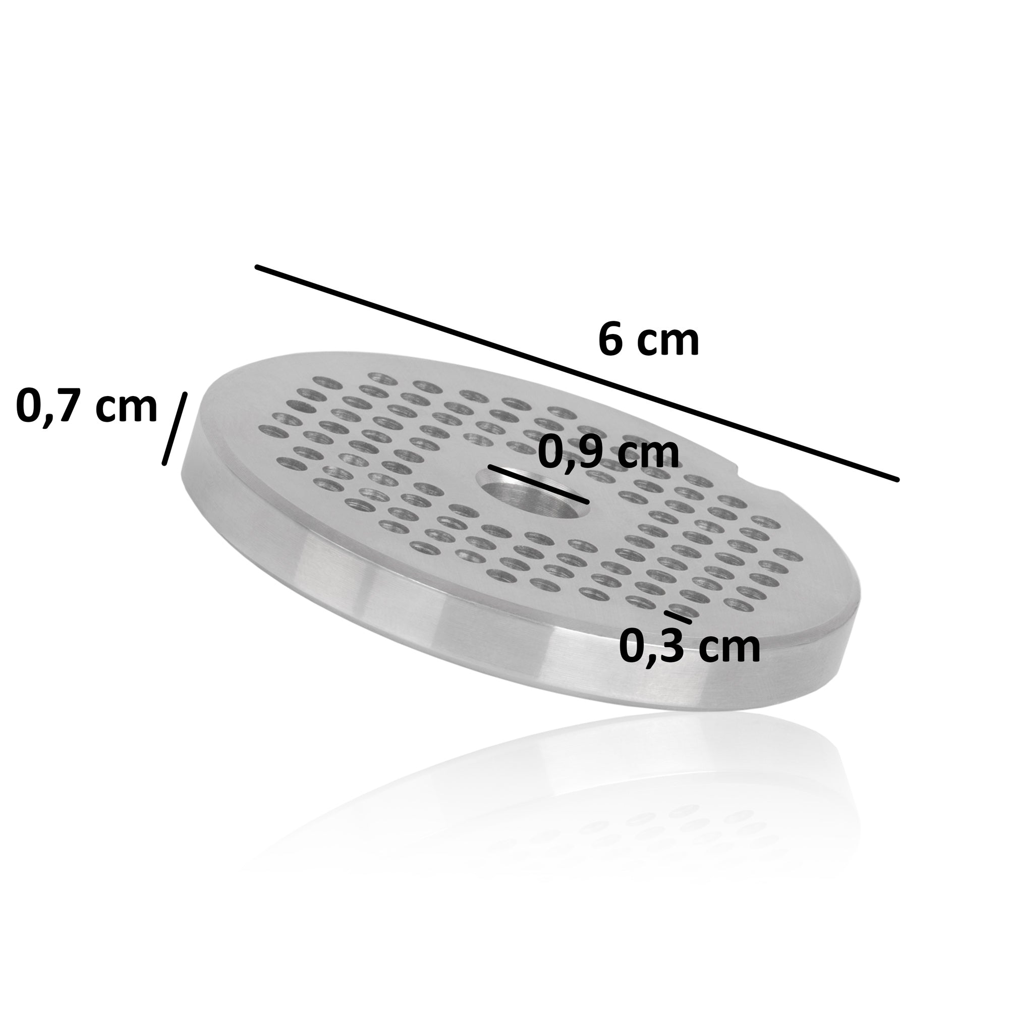 Disque perforé pour hachoir à viande, Ø 6 cm, trous Ø 3 mm