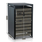 Coffre à poubelles, anthracite RAL 7016, porte aspect bois